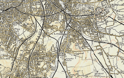 Old map of Ladywell in 1897-1902