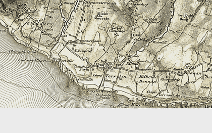 Old map of Lagg in 1905-1906