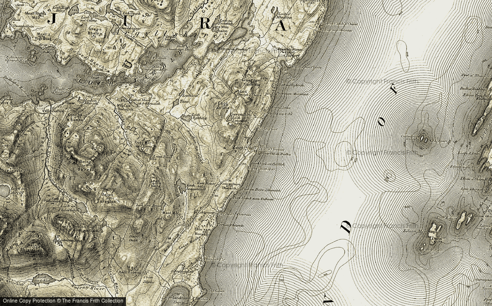 Old Map of Historic Map covering Allt Feàrna Mòr in 1905-1907