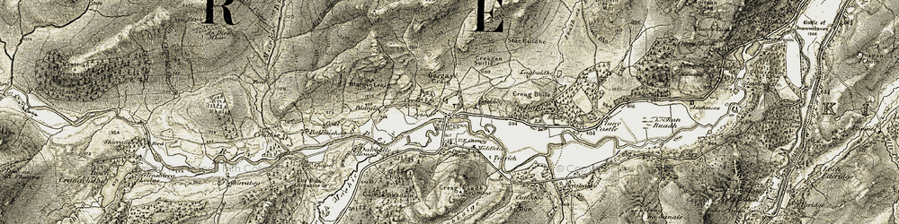 Old map of Laggan in 1908