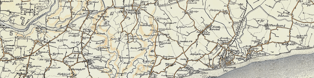 Old map of Lagness in 1897-1899
