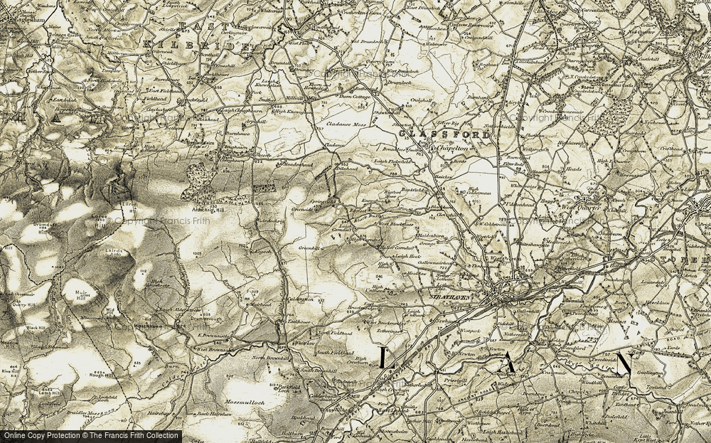 Old Map of Historic Map covering Blackmoss in 1904-1905