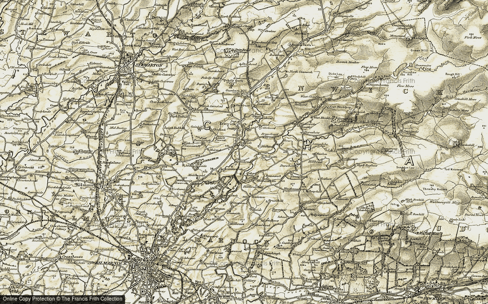 Old Map of Historic Map covering Beanscroft in 1905-1906