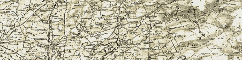 Old map of Laigh Fenwick in 1905-1906