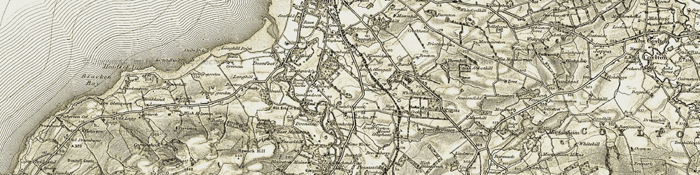 Old map of Laigh Glengall in 1904-1906