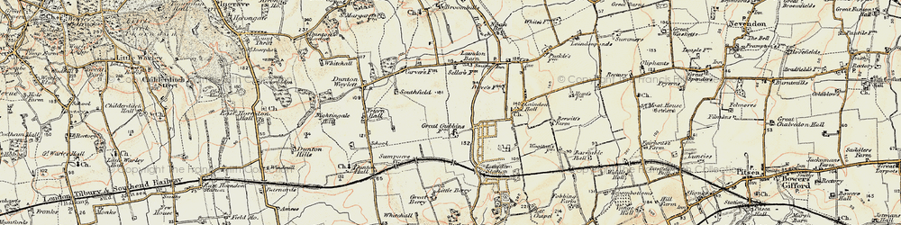 Old map of Dunton Wayletts in 1898