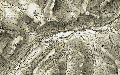 Old map of Achnashellach Forest in 1908-1909