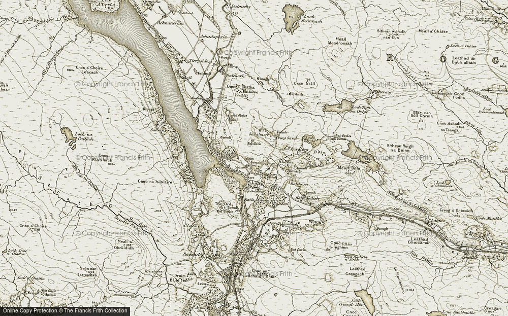 Old Map of Lairg Muir, 1910-1912 in 1910-1912