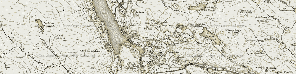 Old map of Lairg Muir in 1910-1912