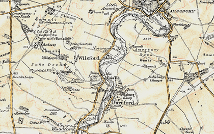 Old map of Amesbury Down in 1897-1899