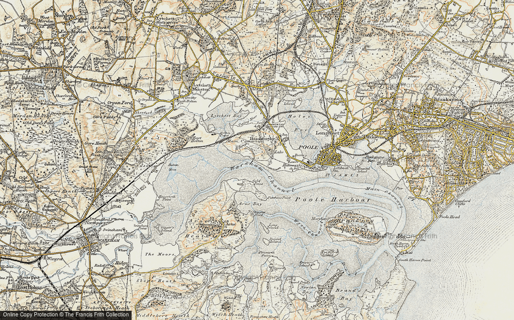 Old Map of Historic Map covering Arne Bay in 1899-1909