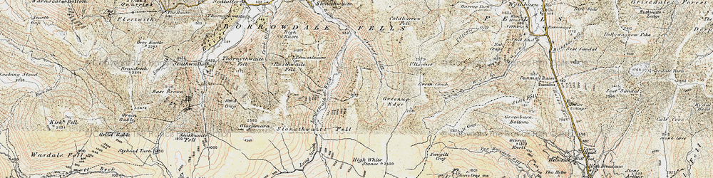 Old map of Lake District in 1903-1904