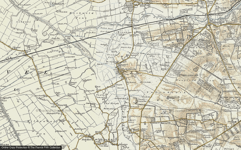 Old Map of Historic Map covering Wangford in 1901