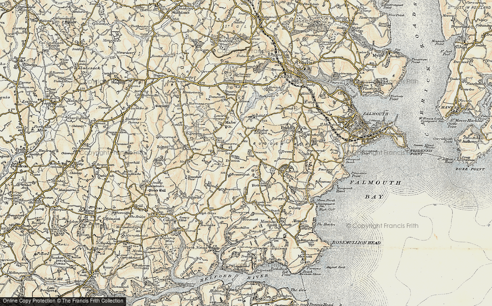 Old Map of Historic Map covering Argal Manor in 1900