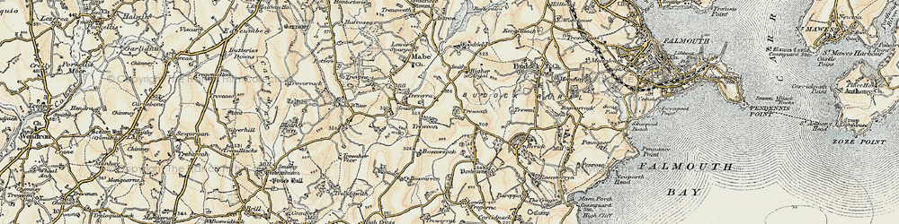 Old map of Argal Manor in 1900