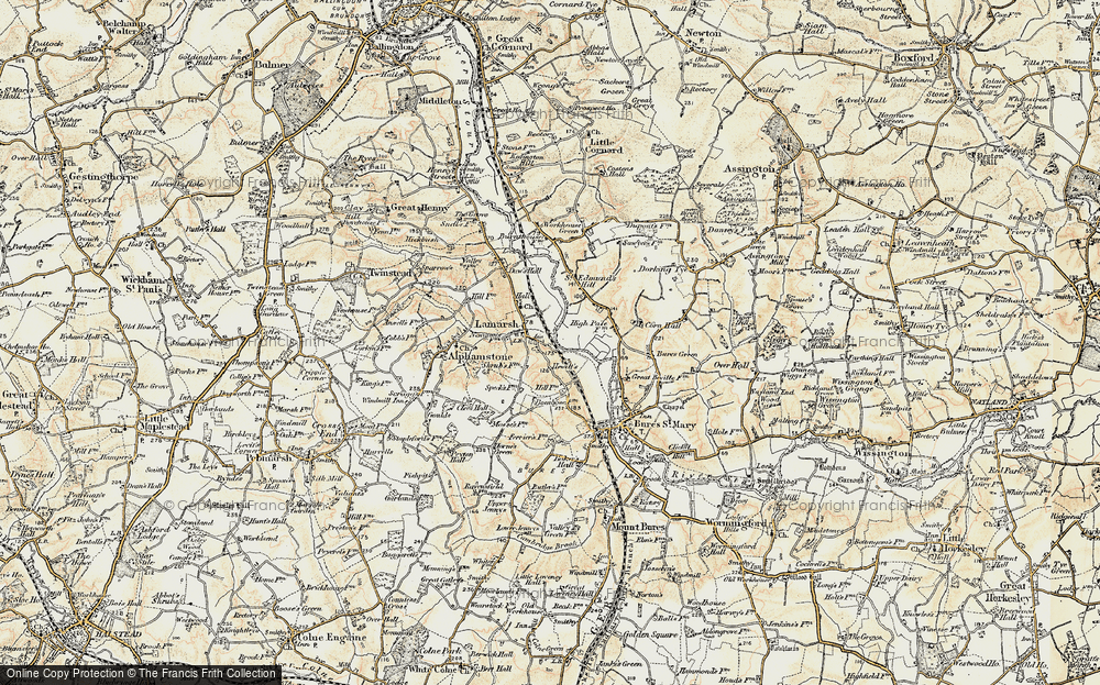 Old Map of Lamarsh, 1898-1901 in 1898-1901
