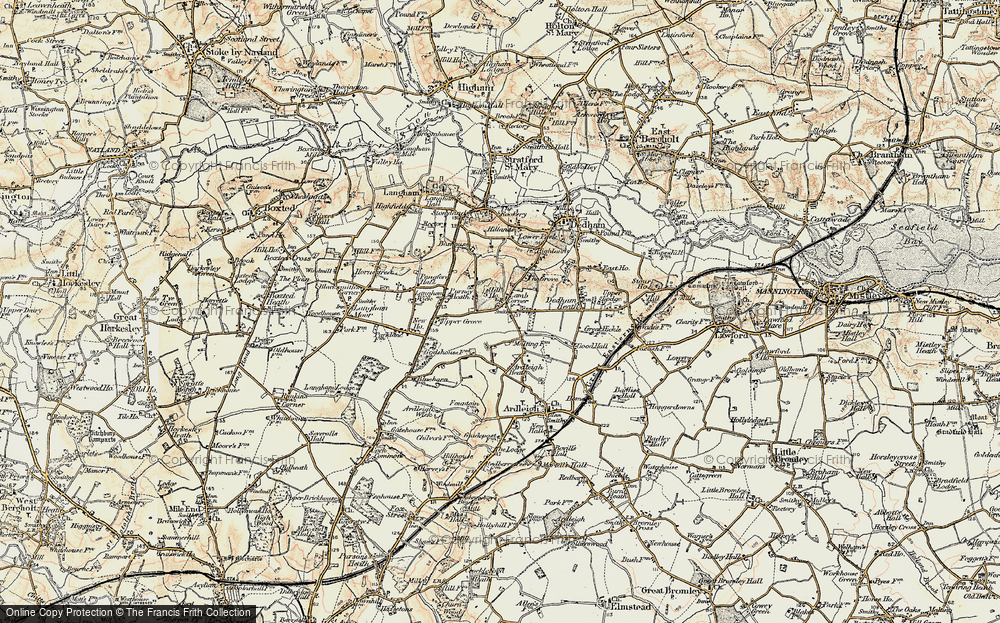Old Map of Lamb Corner, 1898-1899 in 1898-1899