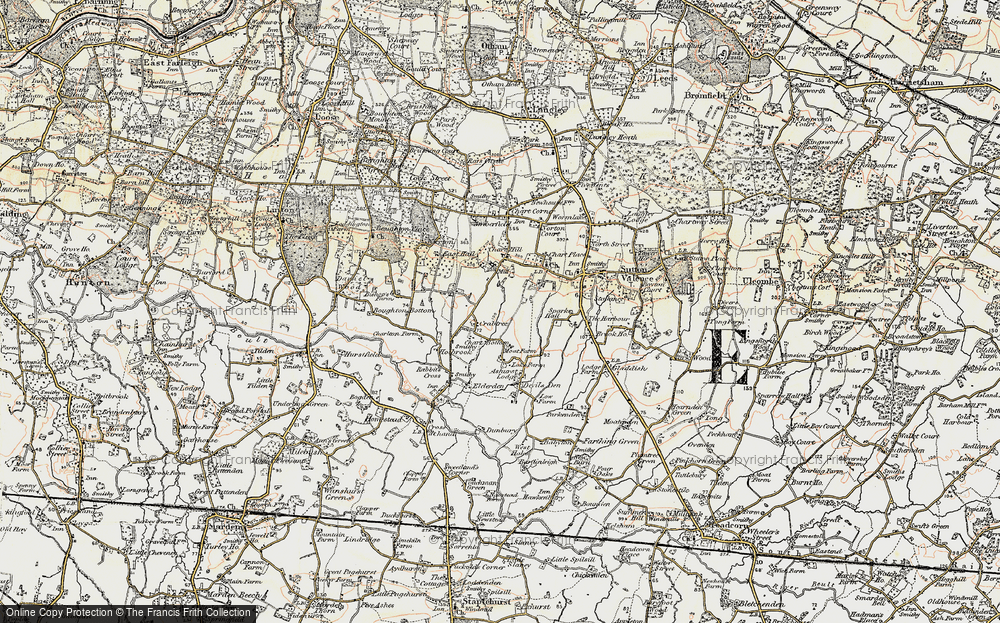 Old Map of Lamb's Cross, 1897-1898 in 1897-1898