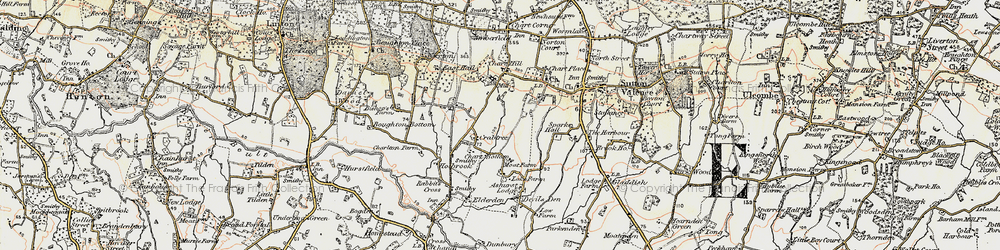Old map of Lamb's Cross in 1897-1898