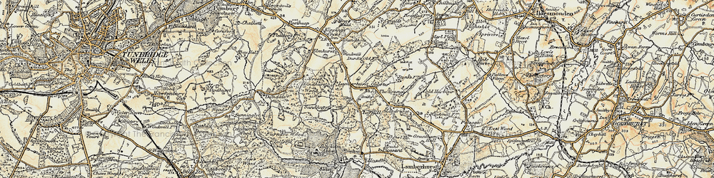 Old map of Lamberhurst Quarter in 1897-1898