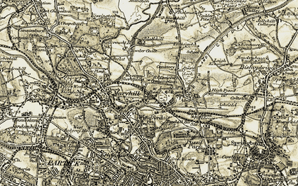 Old map of Lambhill in 1904-1905