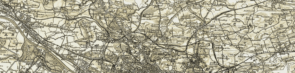 Old map of Lambhill in 1904-1905