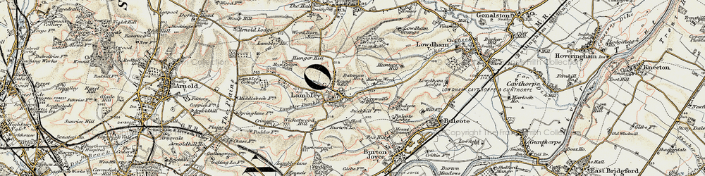 Old map of Bulcote Wood in 1902-1903