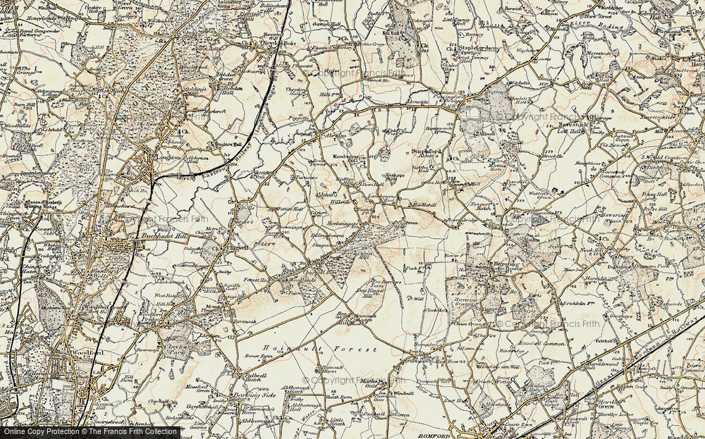 Old Map of Historic Map covering Billingsbourne in 1897-1898