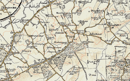 Old map of Billingsbourne in 1897-1898