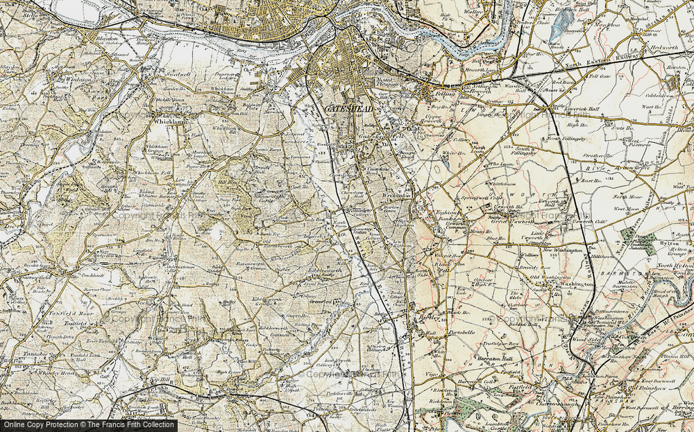 Old Map of Lamesley, 1901-1904 in 1901-1904