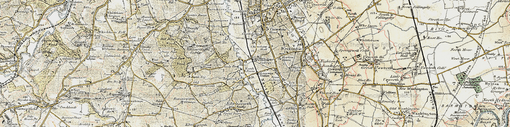 Old map of Lamesley in 1901-1904