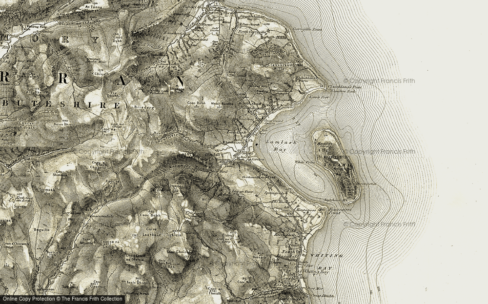 Old Map of Lamlash, 1905-1906 in 1905-1906