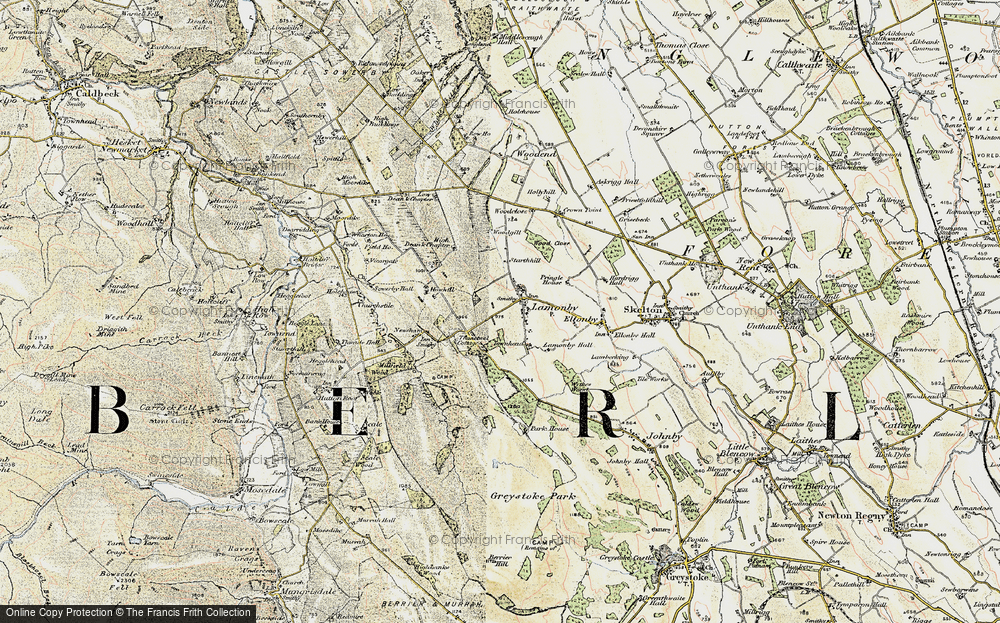 Old Map of Historic Map covering Wood Close in 1901-1904