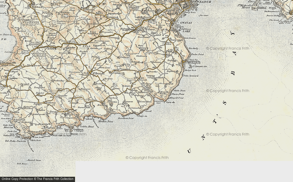 Old Map of Lamorna, 1900 in 1900