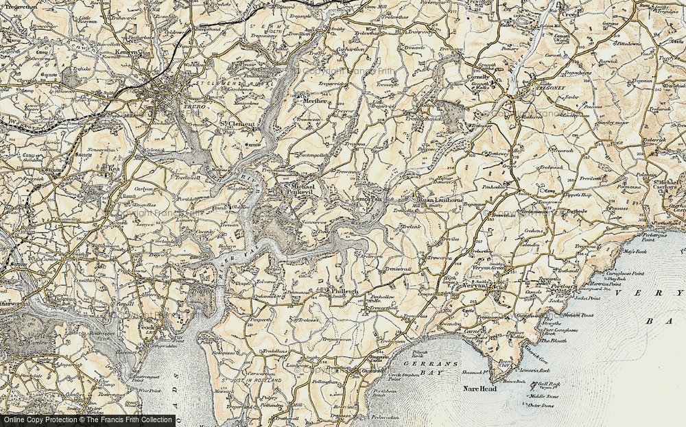 Old Map of Lamorran, 1900 in 1900