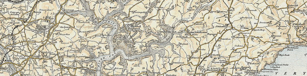 Old map of Lamorran in 1900