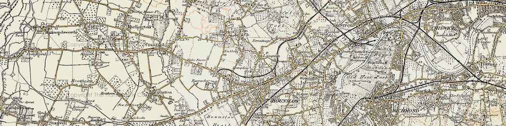 Old map of Lampton in 1897-1909