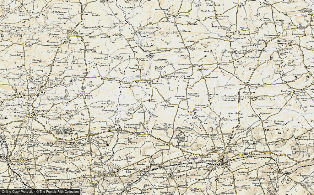 Old Map of Historic Map covering Woodsdown Hill in 1900