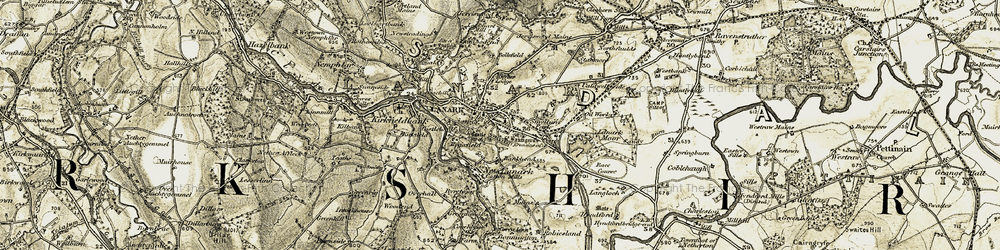 Old map of Lanark in 1904-1905