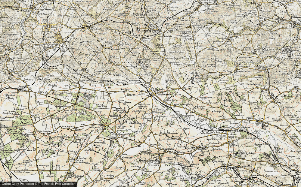 Old Map of Historic Map covering Alderdene Burn in 1901-1904