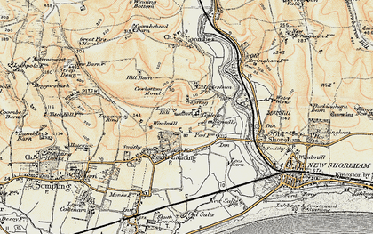 Old map of Lancing College in 1898