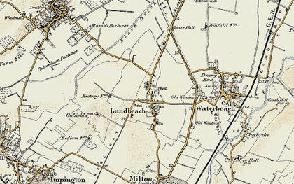 Old map of Landbeach in 1899-1901