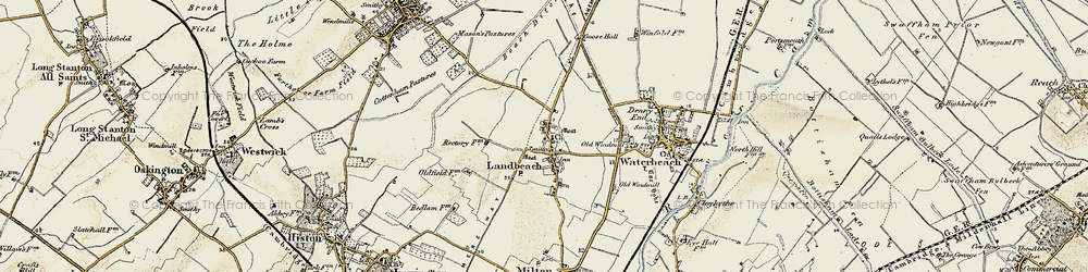 Old map of Landbeach in 1899-1901