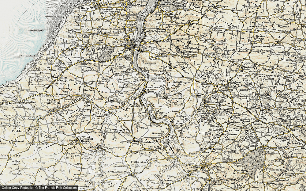 Old Map of Landcross, 1900 in 1900