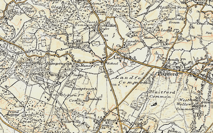 Old map of Landford in 1897-1909