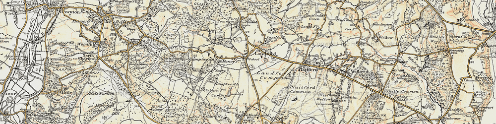 Old map of Landford in 1897-1909