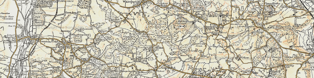 Old map of Whiteparish Common in 1897-1909