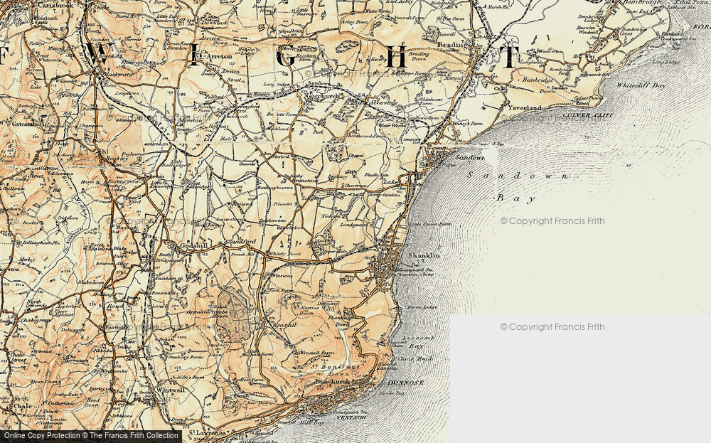 Old Map of Historic Map covering Ninham in 1899