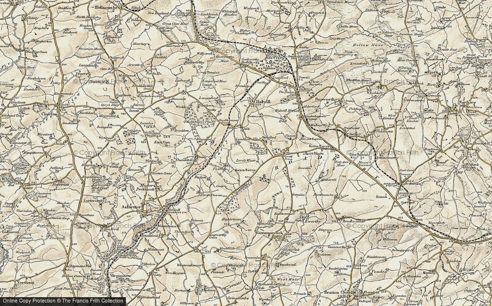 Old Map of Historic Map covering Blagaton in 1900