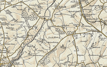 Old map of Blagaton in 1900
